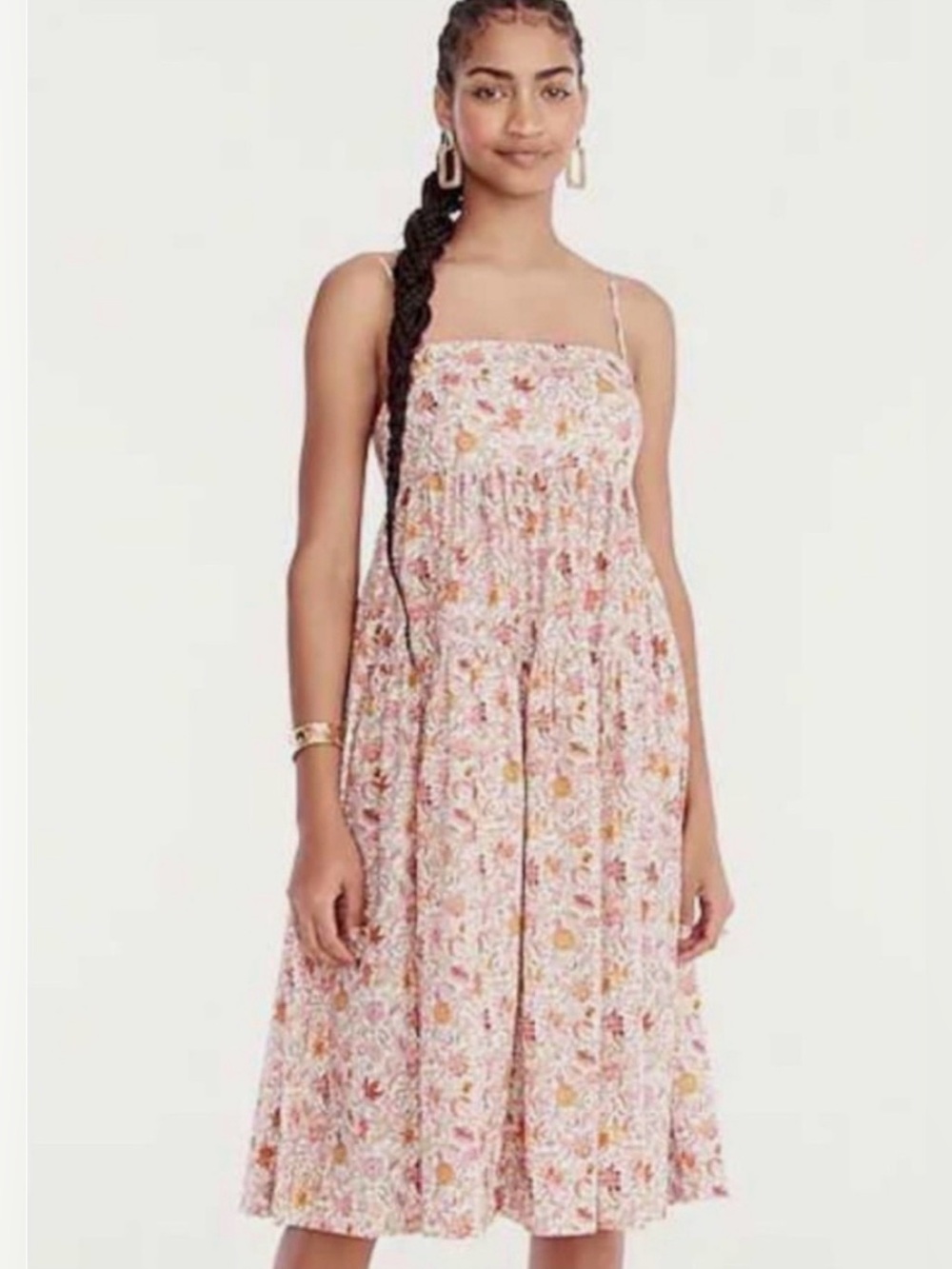 J. Crew Liberty Tiered Midi Dress Size 00 Cottagecore Cotton